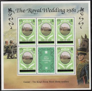 (74070) Caicos Islands - Minisheet Overprint - Princess Diana Wedding 1981 photo