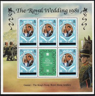 (74072) Caicos Islands - Minisheet Overprint - Princess Diana Wedding 1981 photo