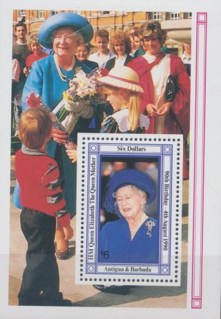 L108 1990 Sg.  Ms1419 $6 90th Birthday Of The Queen Mother photo