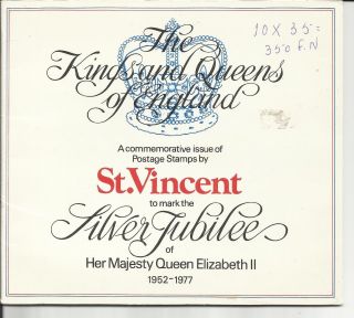St Vincent 1977 - Pack Kings & Queens Of England - Queen Elizabeth Ii Silver Jub photo