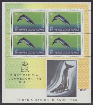 Turks And Caicos Islands - 1983 Whales 50c.  Piked Whale Sheetlet Um / photo