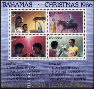 Bahamas - 1986 Sg Ms781 Christmas Miniature Sheet.  Um/nh. photo