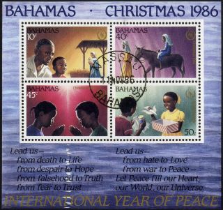Bahamas - 1986 Sg Ms781 Christmas Miniature Sheet. . photo