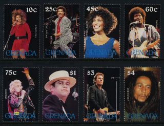 Grenada 1673 - 80 Singers,  Music,  Springsteen,  Whitney Houston,  Bob Marley photo