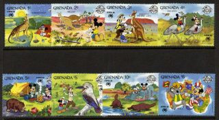 Grenada 1638 - 45 Disney,  Sydpex,  Animals,  Map,  Kangaroo,  Koala photo
