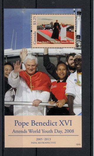 Grenada 2013 Papal Retrospective Pope Benedict Xvi World Youth Day 1v Sheet photo