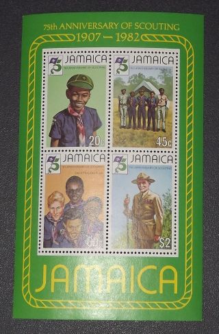 Jamaica 531a Ss - 75th Anniversary Of Scouting 1907 - 1982 - Cv $7.  50 photo