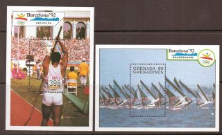 Grenada Grenadines Sgms1298a/b 1990 Olympic Games photo