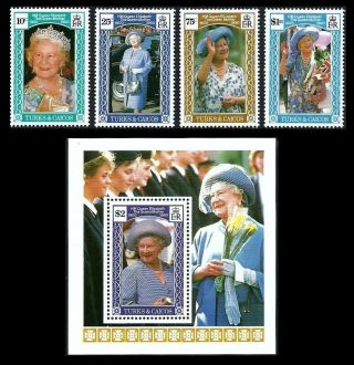 Turks & Caicos 1990 Royalty Royal Queen Mother Birthday photo