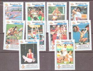 Grenada Grenadines Sg1474/83 1992 Olympic Games photo
