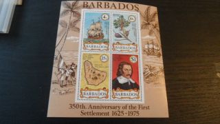 Barbados - 1975 Ms542 350th Anniv Of First Settlement photo