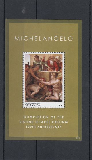 Grenada 2013 Michelangelo 1v Sheet Completion Sistine Chapel Sacrifice Noah photo