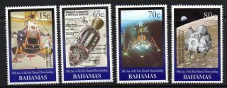 Bahamas Sg1179/82 1997 Manned Landing On Moon photo