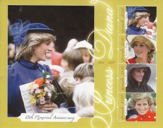 Grenada 2013 Princess Diana 15th Memorial Anniv 4v Sheetlet Royalty Wales photo