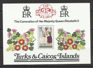 Turks & Caicos 1978 - 25th Anniv Queen Elizabeth Ii Coronation S/s photo