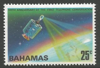 Bahamas Sg459w 1976 Telephone Centenary 25c Wmk Crown To Right Of Ca photo