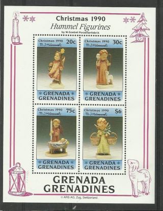 1192.  Grenada Grenadines 1990 Christmas S/s photo