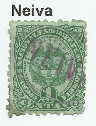 Colombia.  1883.  1c Green.  Sg: 106a.  Fine 