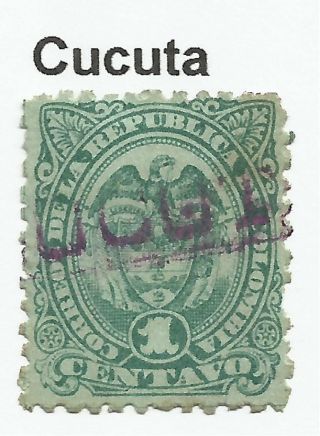 Colombia.  1886.  1c Green On Green.  Sg: 120a.  Fine 