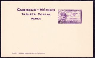 Mexico 1929 10c Air Postal Card Coat Of Arms Cv (ps208) photo