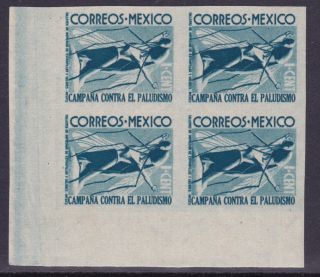Mex 1934 1c Corner Block Of 4 Imperforated Sc Ra14a (a487) photo