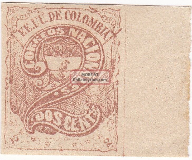 Colombia Stamp 1870 - 1874 Numeral Stamp Scott 68 A28 Latin America photo