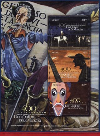 2443 Mexico 2005 Publication Don Quijote (quixote),  400th Anniv. ,  Art,  S/s photo