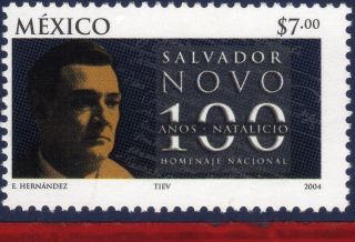 2351 Mexico 2004 Salvador Novo,  Poet,  Mi 3054,  Famous People, photo