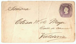 1889 Chile Santiago To Valdivia Postal Stationery Look photo