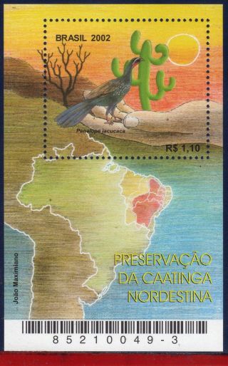 2849 Brazil 2002 Preservation Caatinga,  Nature,  Birds,  Cacti,  Sc 2849 Mi B119 photo