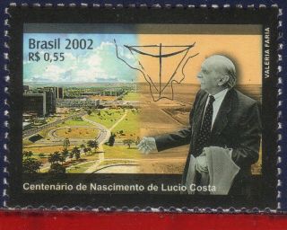 2836 Brazil 2002 - 100 Years Of Lucio Costa,  Architect,  Famous People,  Mi 3222 photo