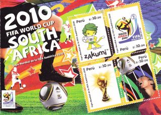 Peru 2010 Fifa Football Souvenir Sheet photo