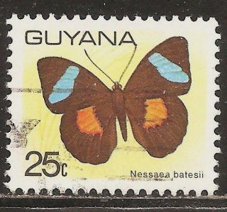 1978 Guyana: Scott 283 - Butterfly (25c - Nessaea Batesii) - Postally photo