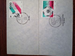 Mexico Sc 1372 1373 Soccer World Cup Soccer 1986 Special Cancell Opening Final photo