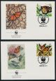 Mexico 1559 - 62 Fdc ' S - Butterflies,  Flowers.  Wwf Latin America photo 1