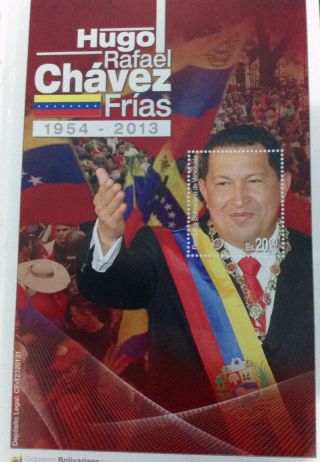 Venezuela: Hugo Chavez Special Edition.  1 Post Stamp - Souvenir Sheet (2013) photo