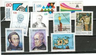 Argentina.  Selection Of Commemorative Issues From The 1980s Exc.  Cond. photo