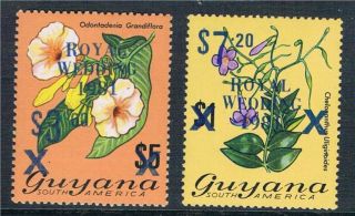 Guyana 1981 Royal Wedding Ovpt Sg 769 - 70 photo
