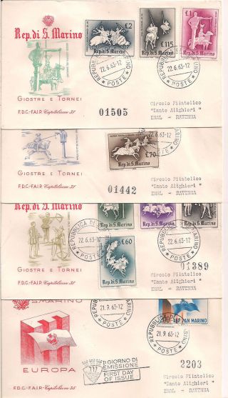 S.  Marino - 1963 Old Games Fdc - Vf 632 - 41+659 photo