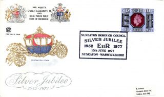 15 June 1977 Silver Jubilee 9p Stuart First Day Cover Better Nuneaton Shs photo