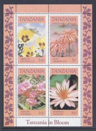 1986 Tanzania Mini - Sheet Flowers Nature Flora Plants Botany Orchids photo