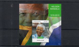 Sierra Leone 2013 Nelson Mandela In Memoriam 1v S/s Death Anc Leader photo