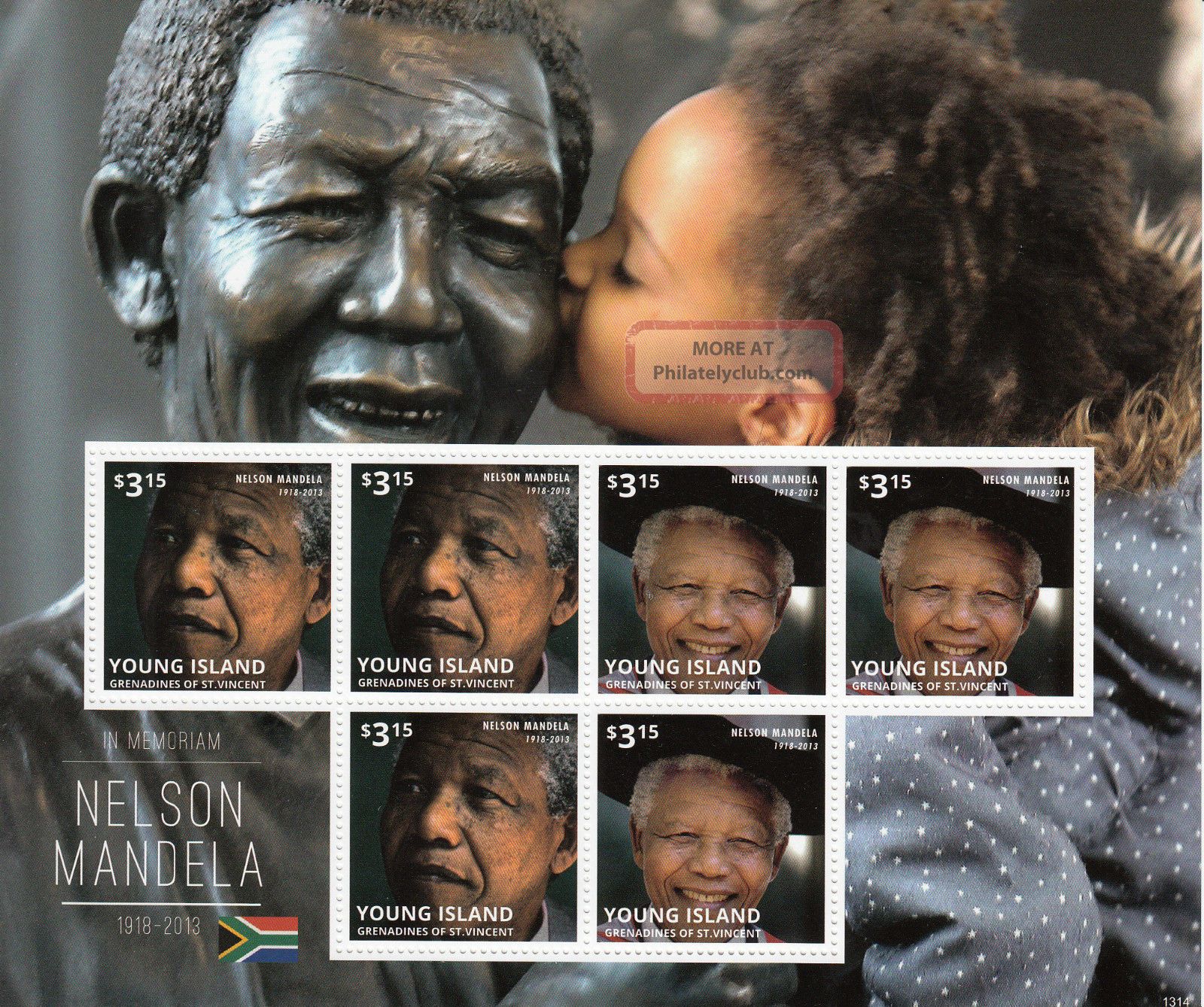 Young Island Grenadines St Vincent 2013 Nelson Mandela Iii 6v M/s Anc Leader Topical Stamps photo
