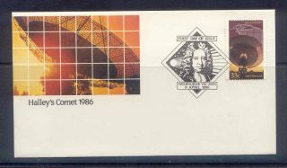 Space Australia 9.  04.  1986 Halley ' S Comet Official Fdc photo