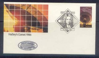 Space Australia 9.  04.  1986 Halley ' S Comet Official Fdc 