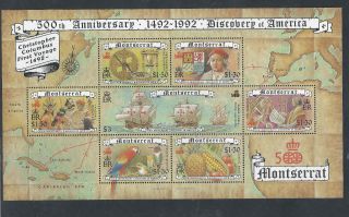 1992 - Christofer Columbus First Voyage 1492 - 1992 Montserrat Souvenir Sheet photo