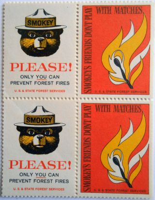 Ecology Cinderella Forest Fire Poster Stamp Us History 1965 Smokeybear Sbr35 - 36 photo
