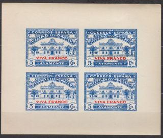 Stamp Label Spain Sheet Wwii Cinderella Franco Civil War Sheet Ayamonte Blue photo