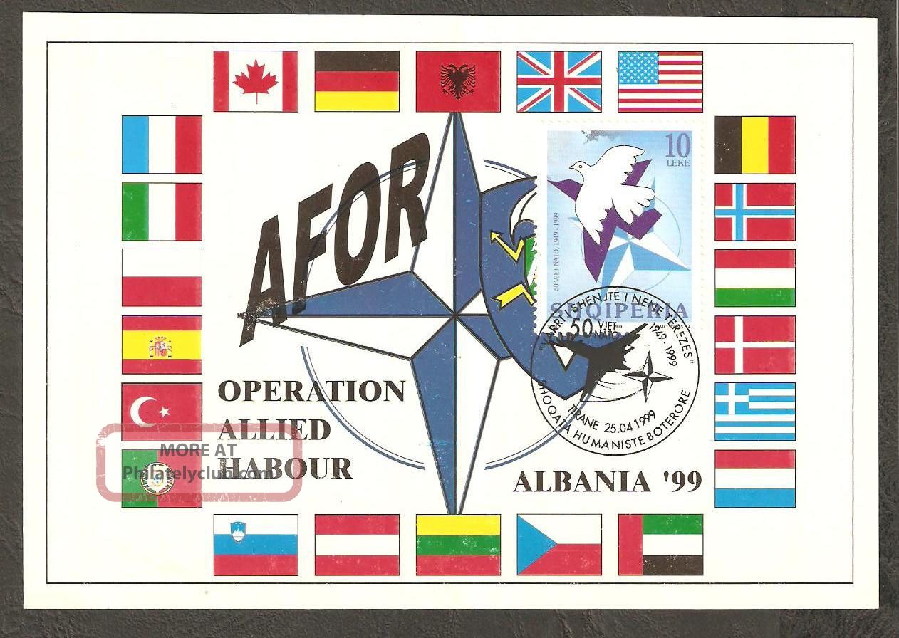 Albania 1999 Maximum Card Issued For 50 Th Anivv.  Of Nato Nr Mi.  Cat.  2683 Europe photo