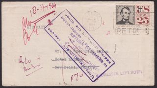 Us 1964 Cover To India - Returned To Sender - Many Auxiliary Marks Front / Back photo